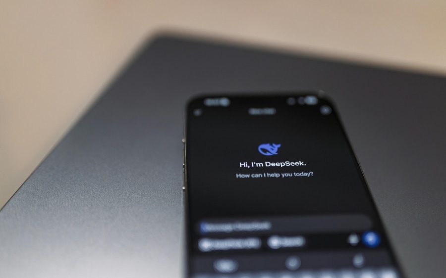 An AI assistant open on a phone lying on a desk
