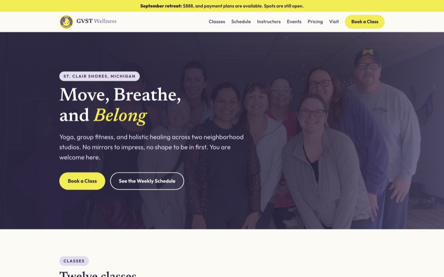 GVSTWellness.com hero section