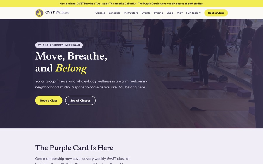 The GVST Wellness homepage on a laptop