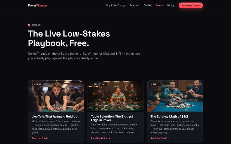 The PokerThangs guides index